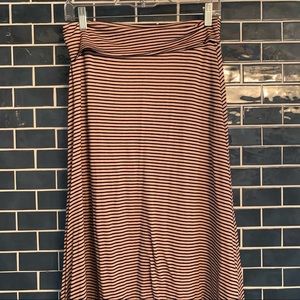 Pink and black maxi skirt